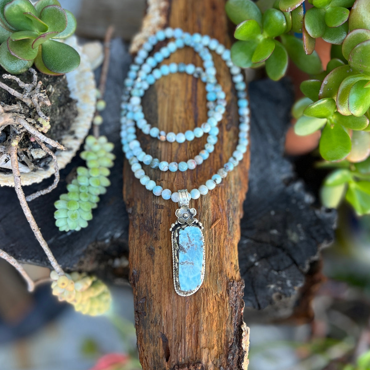 Caribbean Calm — Larimar Necklace