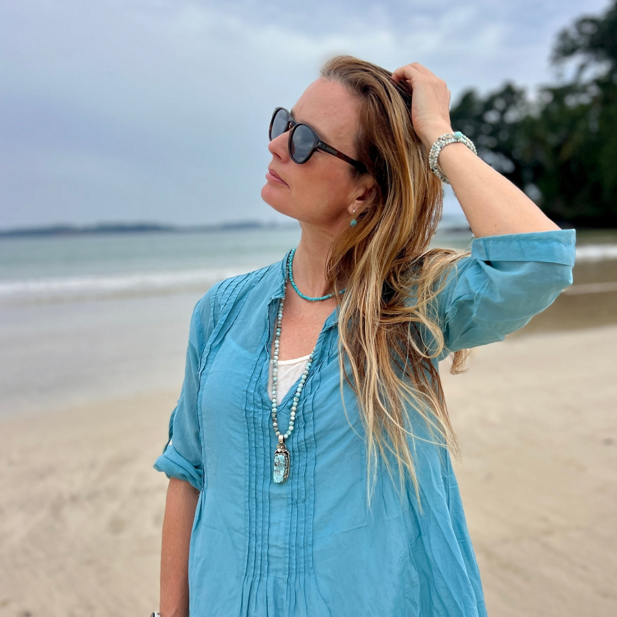 Caribbean Calm — Larimar Necklace