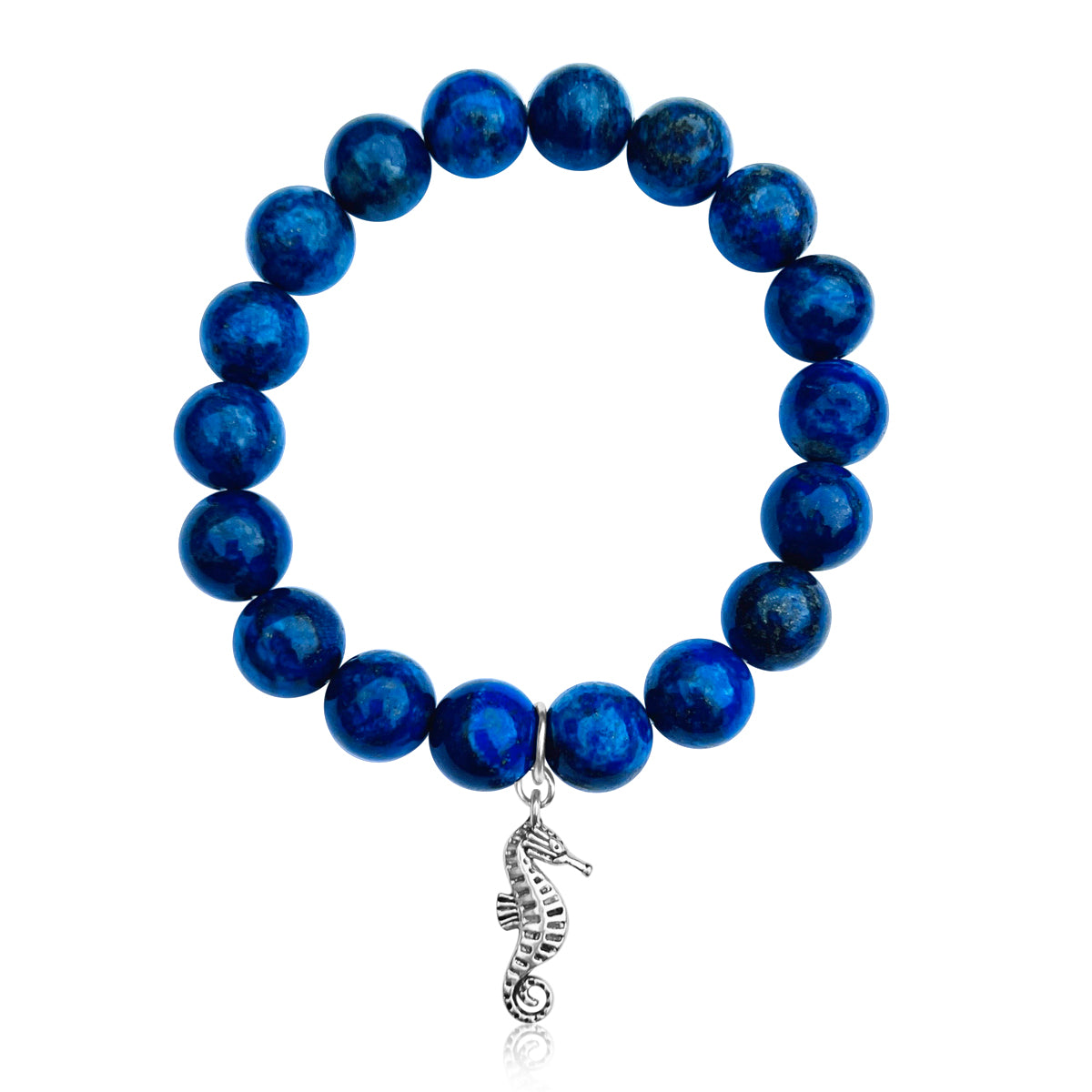 Lapis Lazuli Bracelet with a Magical Seahorse Ocean Inspired Jewelry.