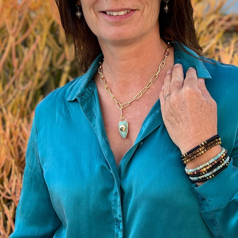 Rebel Heart Necklace — Amazonite