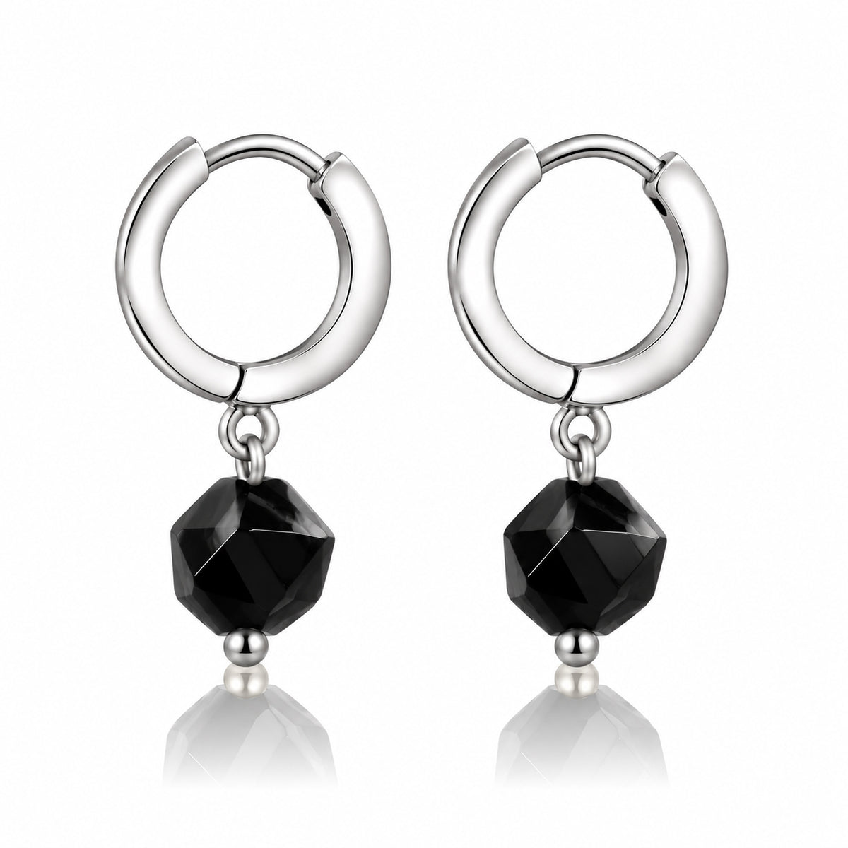 Tiny gemstone earrings with big meaning. Hypoallergenic, lead- and nickel-free hoops with a natural stone dangle, made for everyday wear.