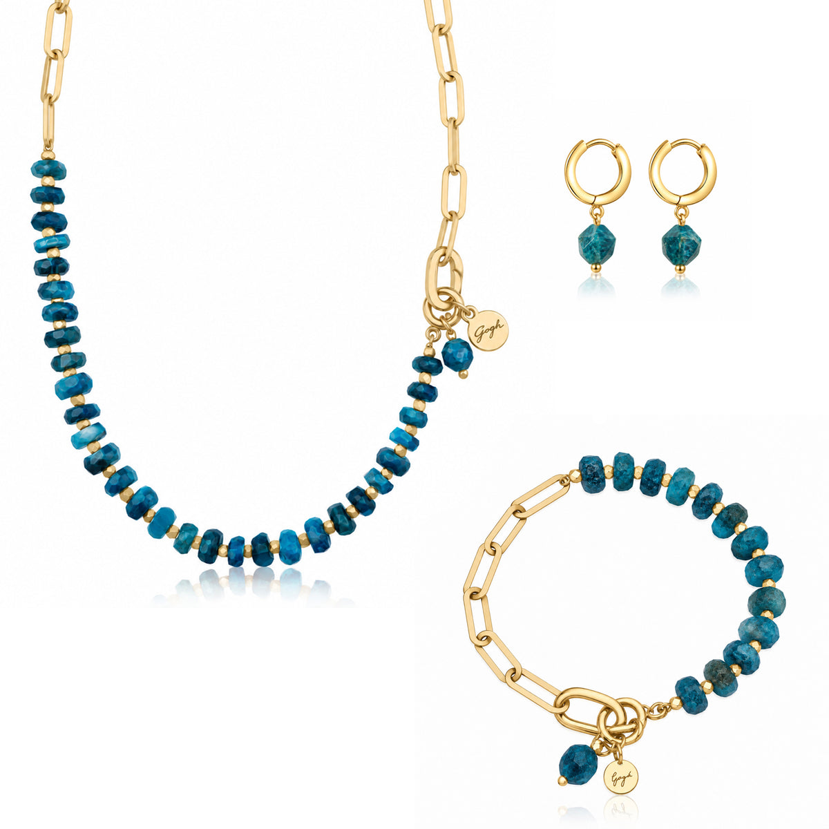 True Spark: Apatite Paperclip Jewelry Set