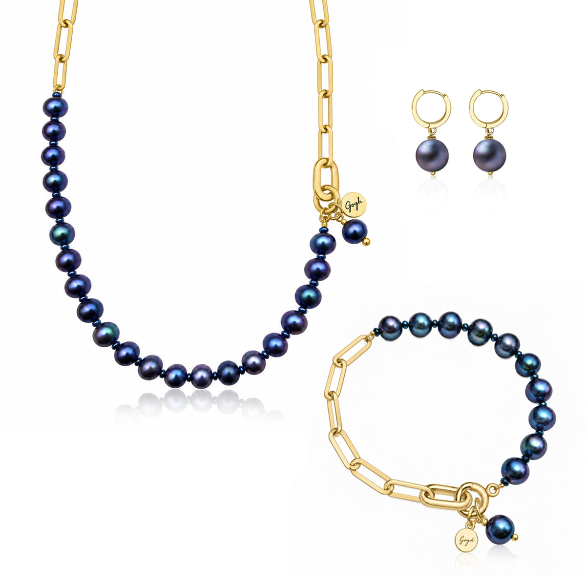 Modern Heirloom: Peacock Pearl Paperclip Jewelry Set