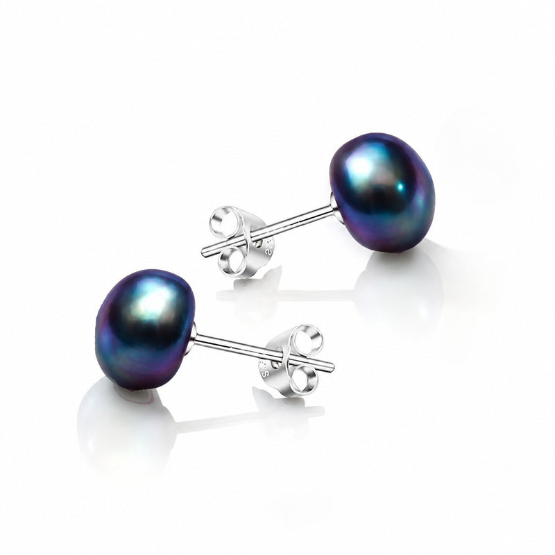 Peacock Pearl Stud Earrings