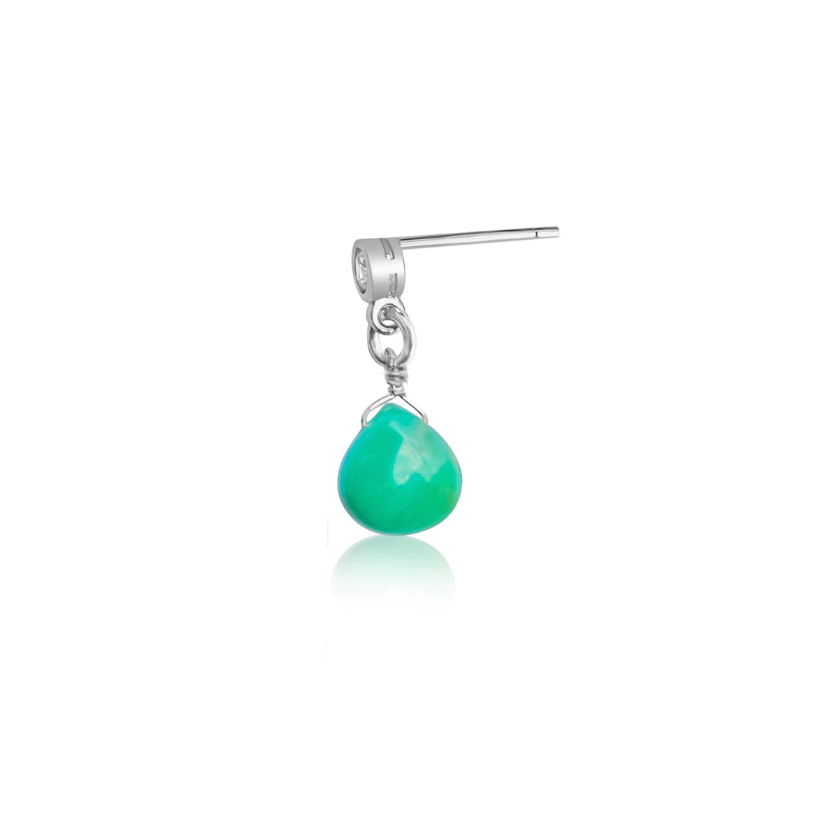 The exquisite Petite Sparkle - Chrysoprase Earrings are thoughtfully designed for individuals who embrace a free-spirited lifestyle, resonate with crystal healing, and seek the refreshing energy of Chrysoprase. 