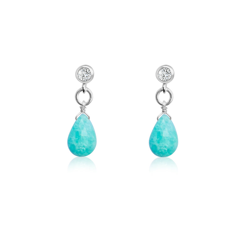 The captivating Petite Sparkle - Amazonite Earrings are meticulously crafted for individuals who resonate with a free-spirited lifestyle, seek crystal healing, and desire the tranquil energy of Amazonite.