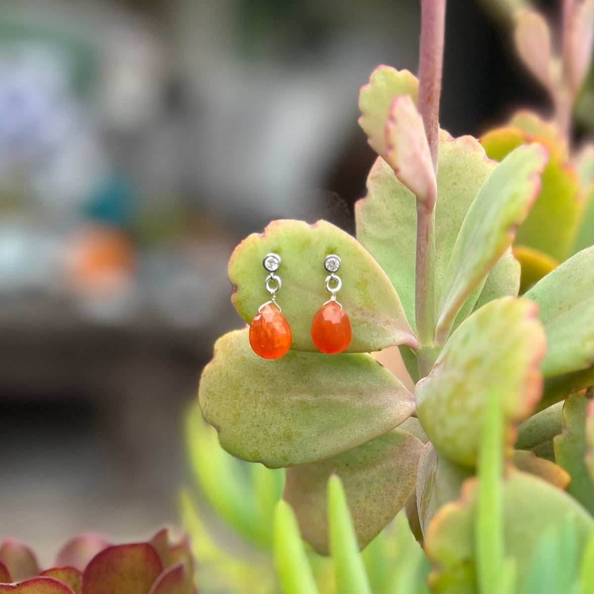 The vibrant Petite Sparkle - Carnelian Earrings are meticulously crafted for individuals who embrace a free-spirited lifestyle, resonate with crystal healing, and desire the energizing warmth of Carnelian.