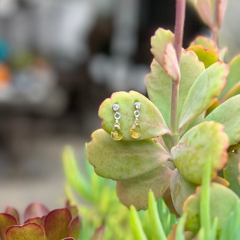 The radiant Petite Sparkle - Citrine Earrings are thoughtfully designed for individuals who embody a free-spirited lifestyle, resonate with crystal healing, and seek the uplifting energy of Citrine.