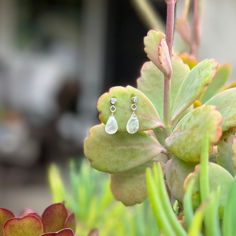 The ethereal Petite Sparkle - Moonstone Earrings are carefully designed for individuals who resonate with a free-spirited lifestyle, appreciate crystal healing, and seek the enchanting energy of Moonstone.