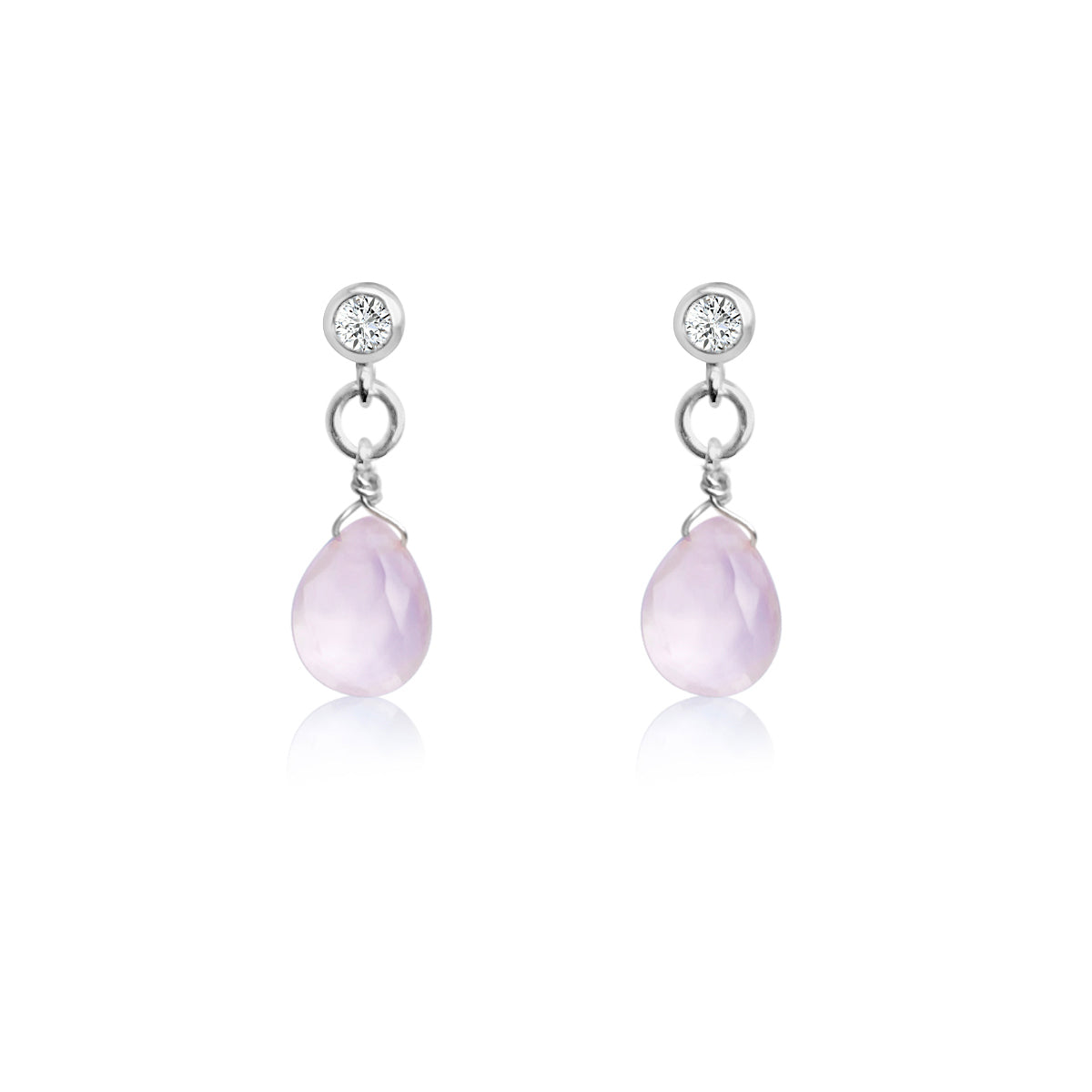 The charming Petite Sparkle - Rose Quartz Earring are, designed with thoughtful consideration for those who embrace a free-spirited lifestyle, have a fondness for crystal healing, and seek the gentle energy of love and compassion.