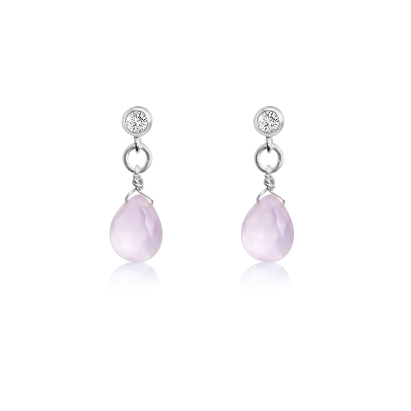 The charming Petite Sparkle - Rose Quartz Earring are, designed with thoughtful consideration for those who embrace a free-spirited lifestyle, have a fondness for crystal healing, and seek the gentle energy of love and compassion.