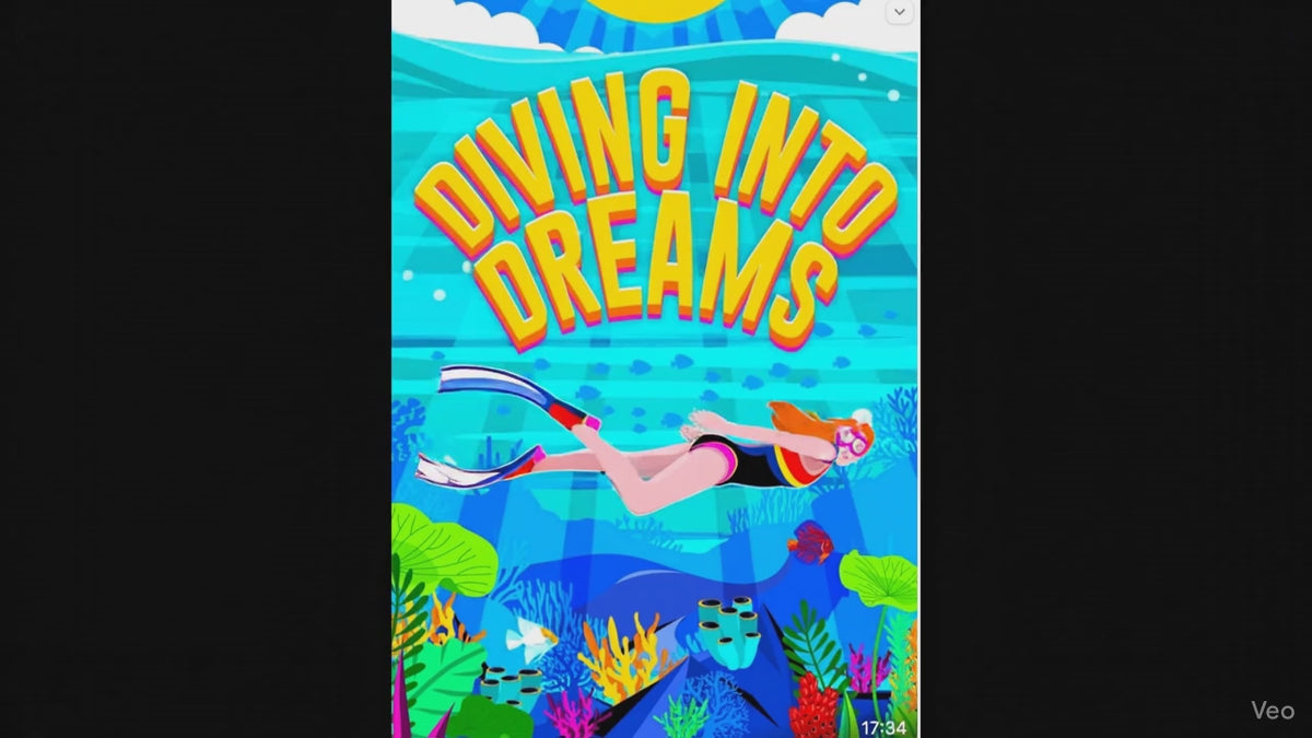 Diving into Dreams book cover animation video