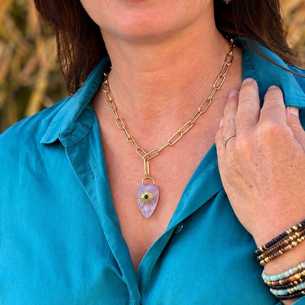 Rebel Heart Necklace — Amethyst