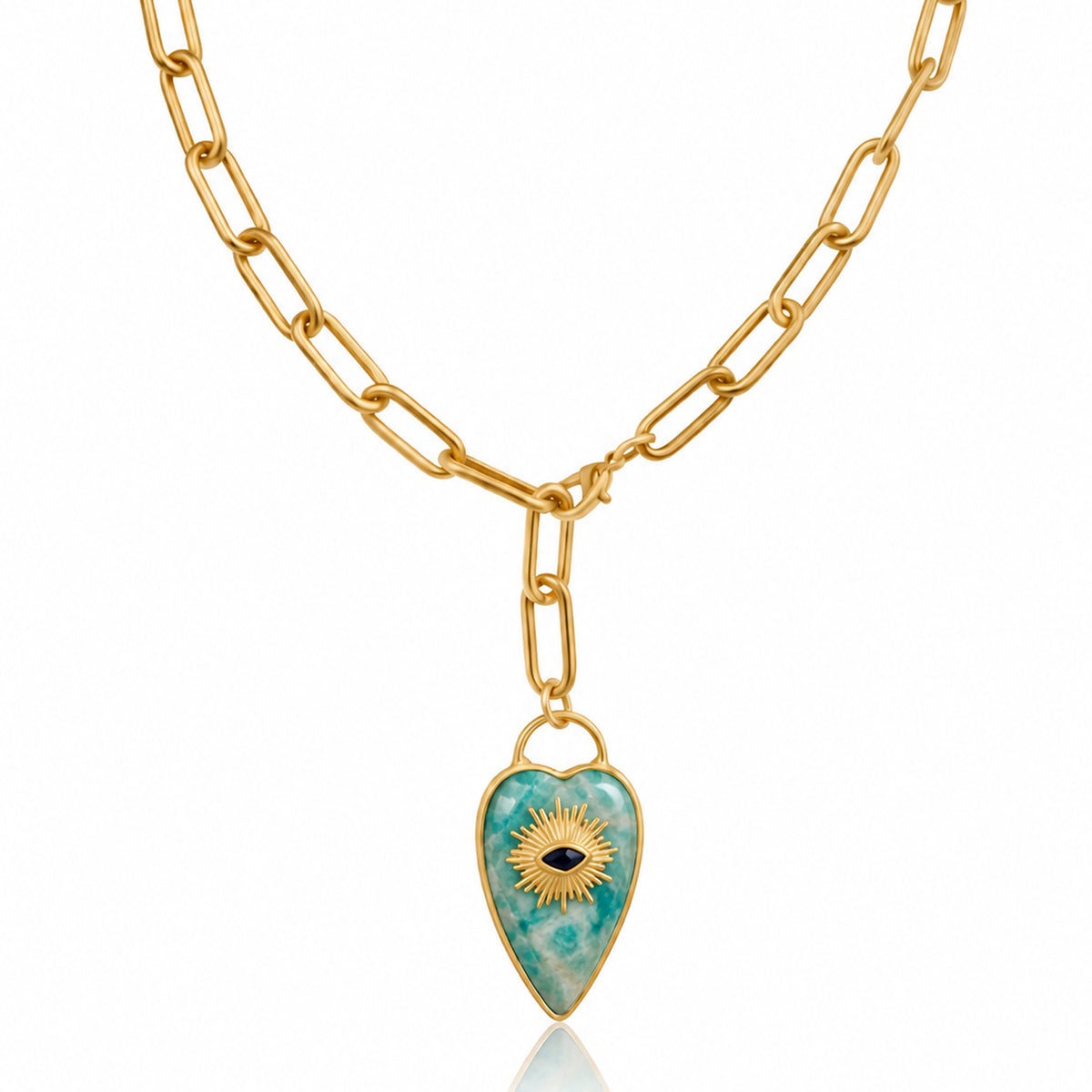 Rebel Heart Necklace — Amazonite