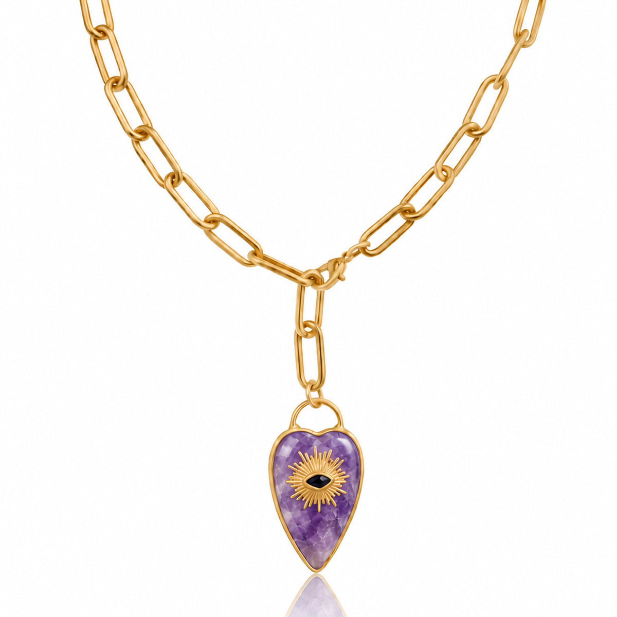 Rebel Heart Necklace — Amethyst