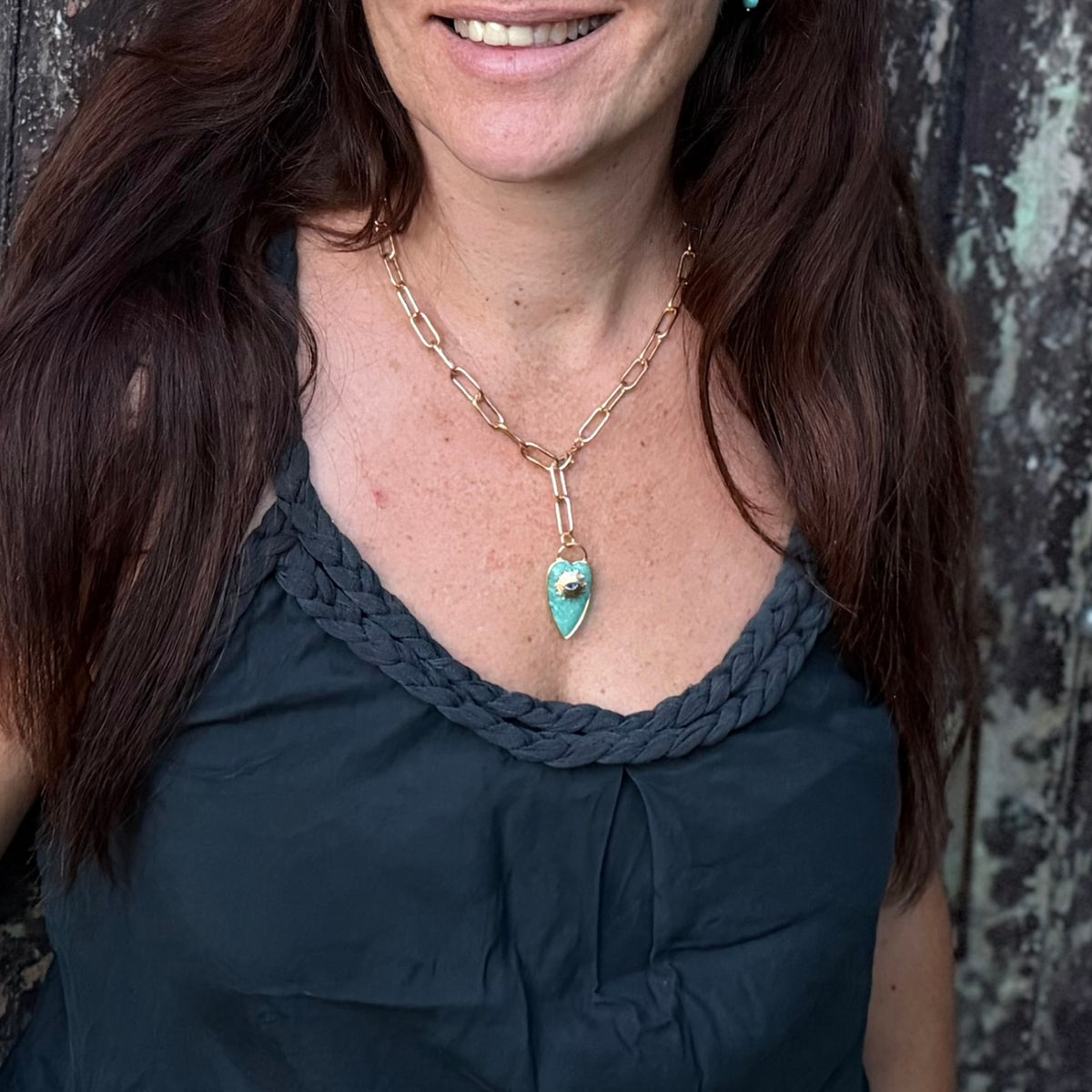 Rebel Heart Necklace — Amazonite