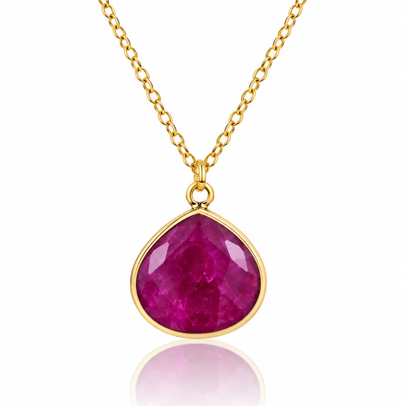 As you wear this Compassion Ruby Necklace, the striking ruby red color will draw attention and remind you to cultivate compassion and kindness towards yourself and others