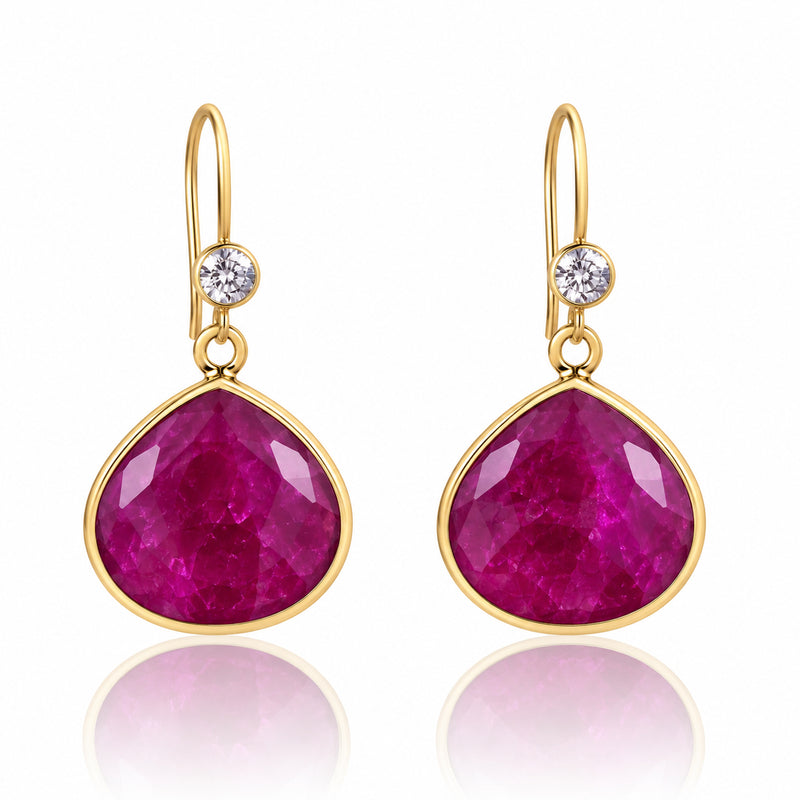 This pair of Ruby Earrings encourages passion and a zest for life.