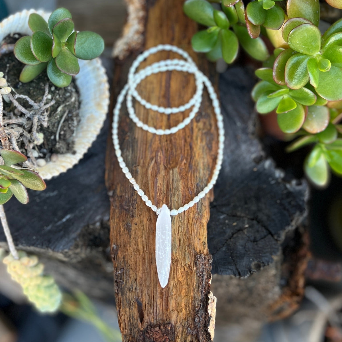 This Clear Path - Selenite &amp; Pearl Necklace is for anyone who's ready to cut through the noise and see what's actually in front of them.