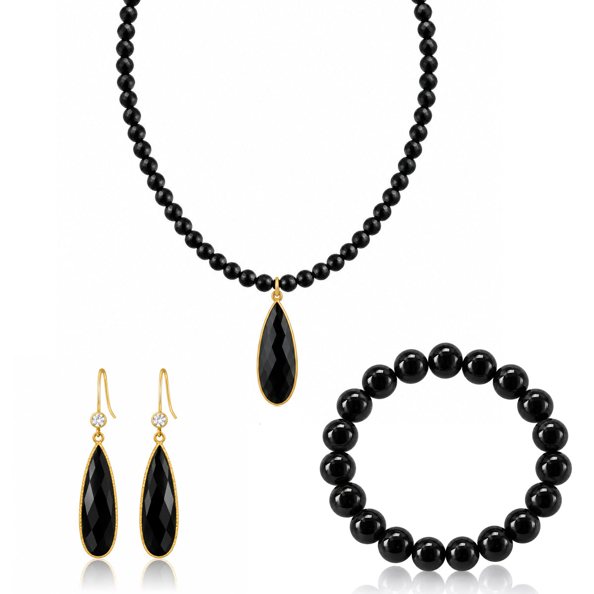 Shadow Guardian: Onyx Jewelry Set