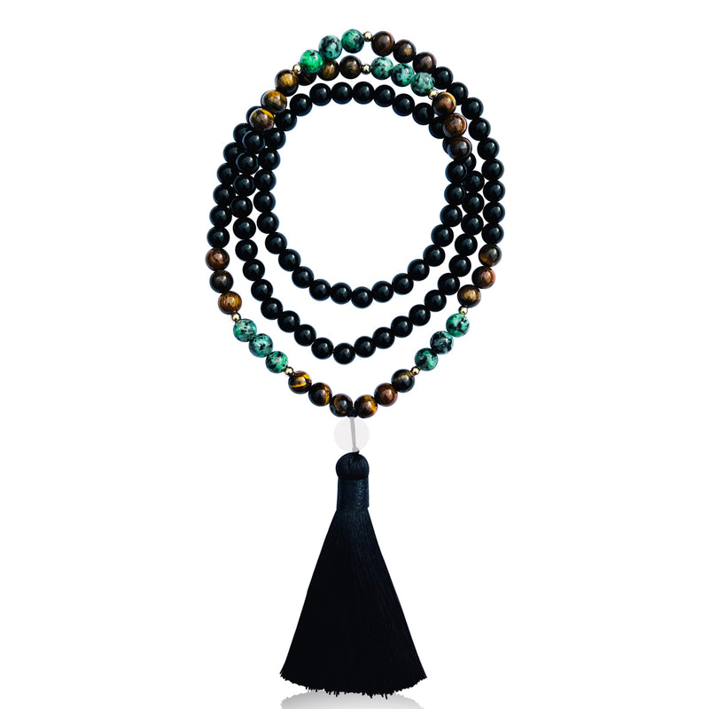 Urban Soul Mala is a 34-inch long necklace designed for those who seek a perfect blend of style, mindfulness, and modern sophistication.