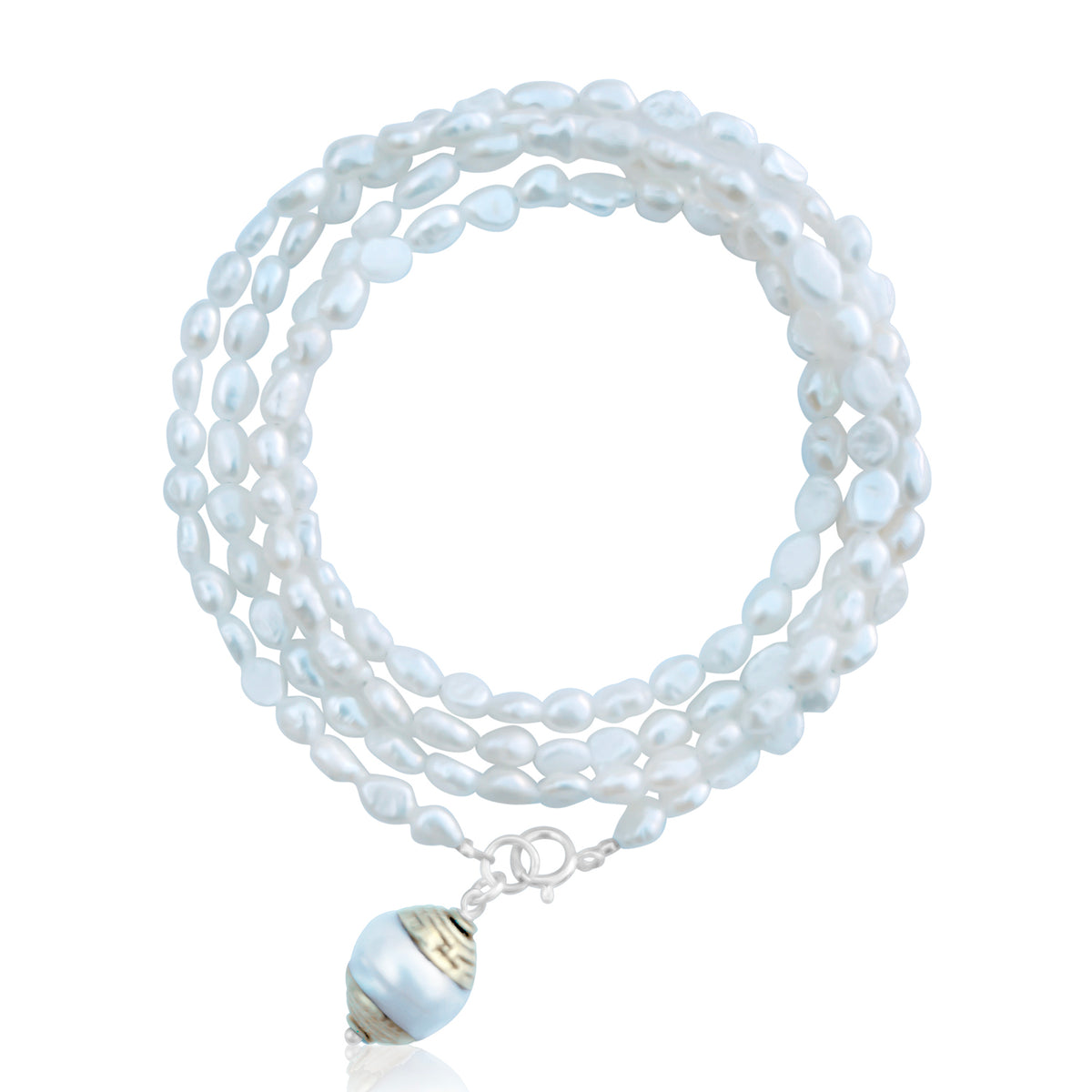 Calm Waters - White Pearl Wrap Bracelet