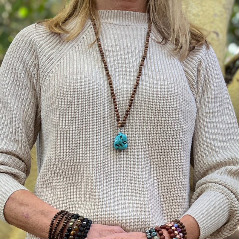 Wearing "The Healing Path - Turquoise & Wood Necklace" is an affirmation of your commitment to personal growth, balance, and well-being. 