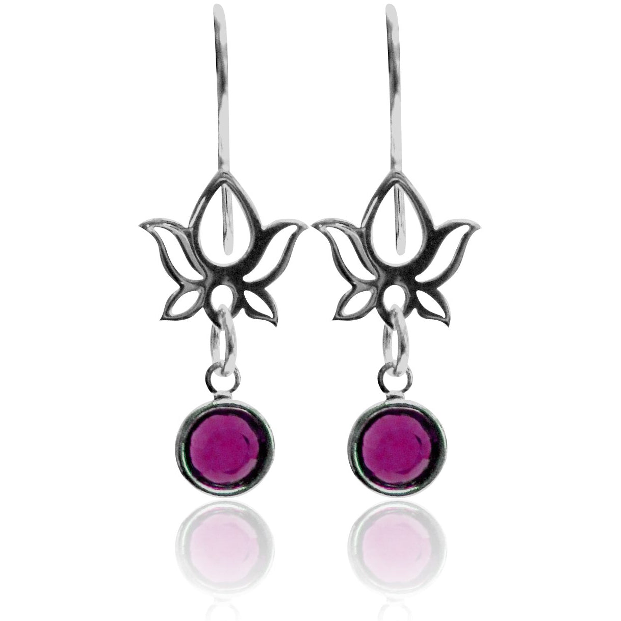 Lotus Flower Earrings with Swarowski Crystal