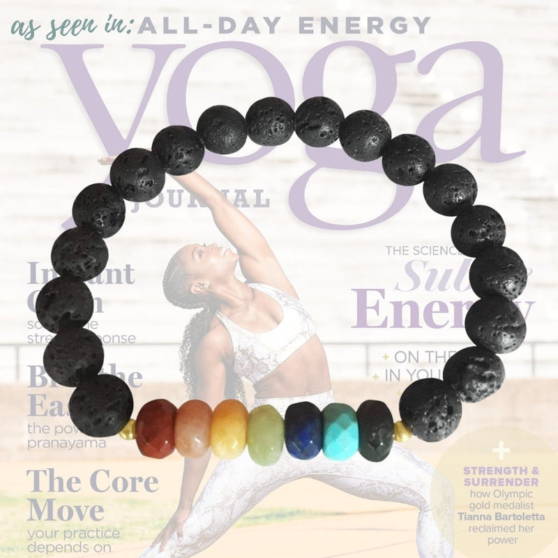 Lava Stone Chakra Bracelet with Healing Gemstones to Release Emotional Baggage