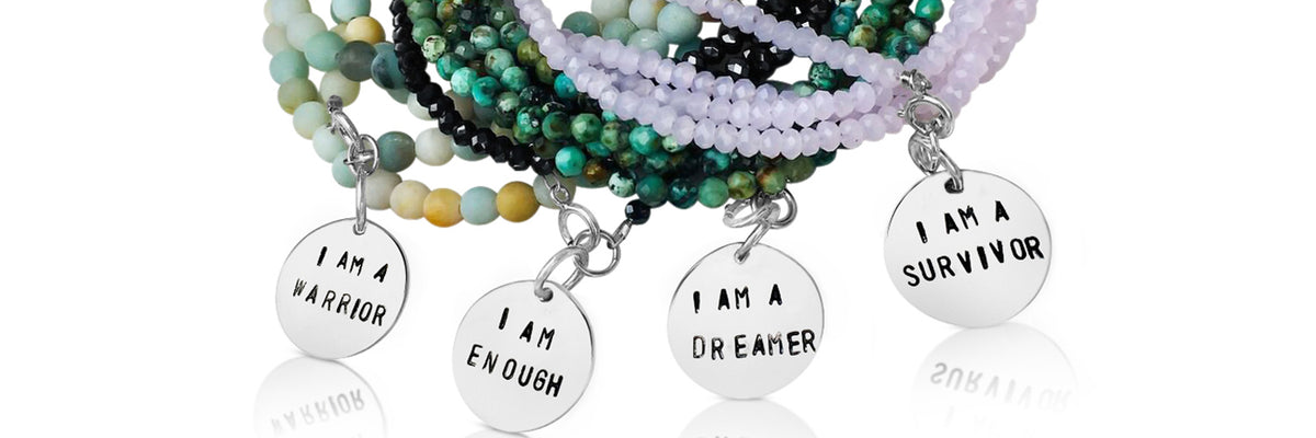 Affirmation Wrap Bracelet Combo: I am a Survivor, I am a Warrior, I am a Dreamer, I am Enough.