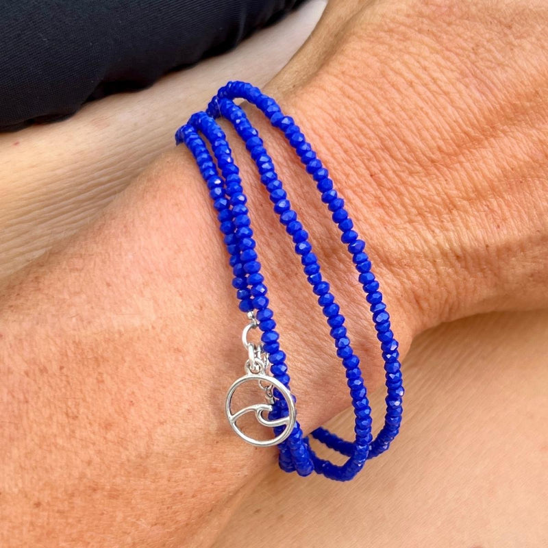 Go with the Flow Wrap Bracelet with Blue Crystals