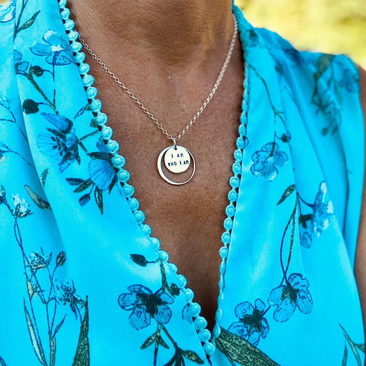 I am who I am - Sterling Silver Affirmation Necklace. To be yourself in a world that is constantly trying to make you something else is the greatest accomplishment.