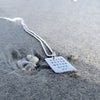 Never Give Up Sterling Silver Dog Tag Necklace