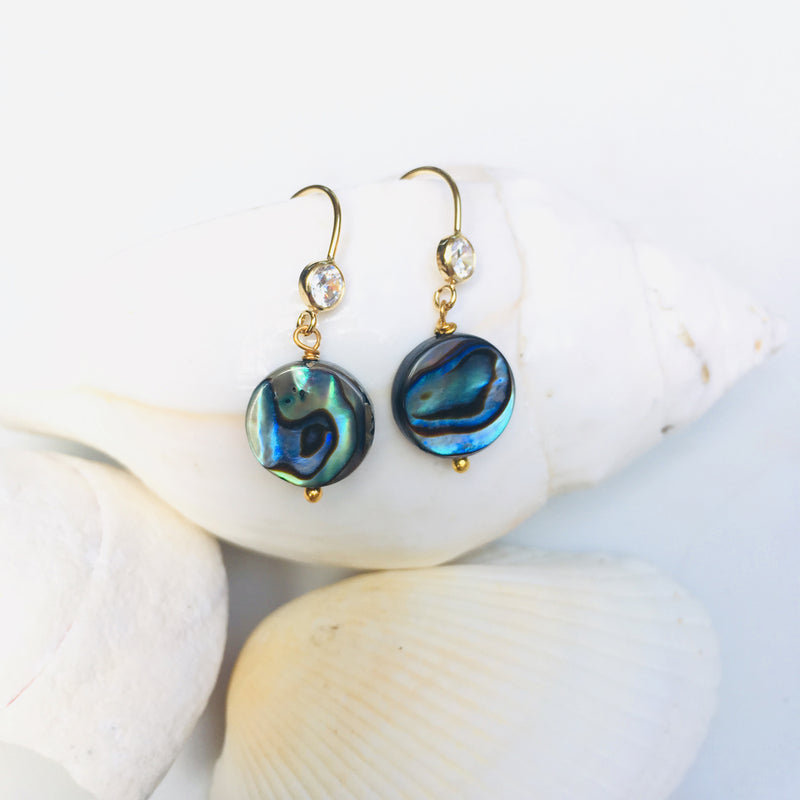 Silver Abalone Shell Earrings from the Pacific Ocean