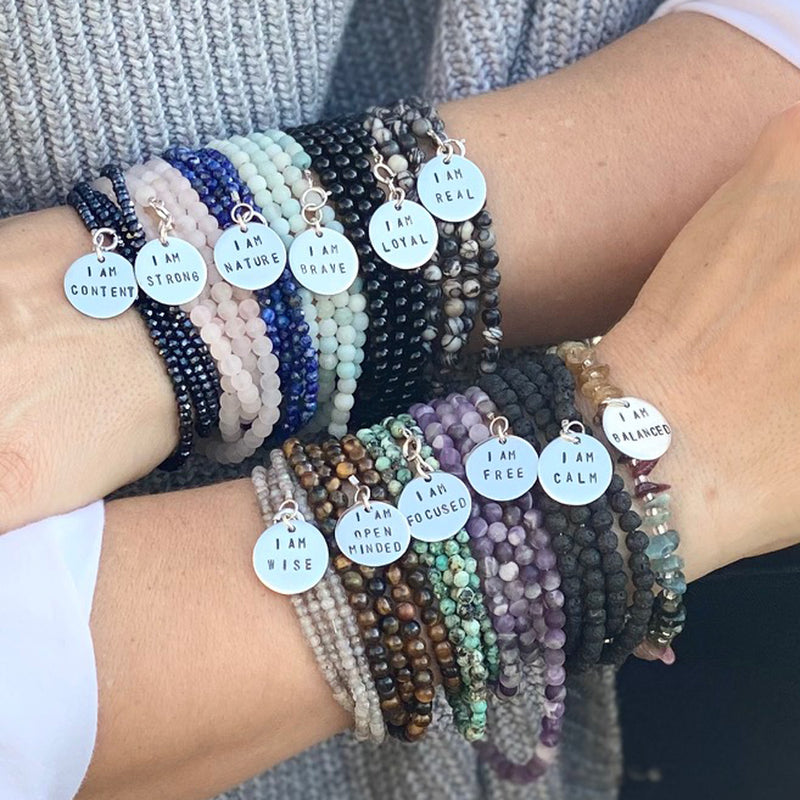 I am Brave Affirmation Bracelet with Amazonite for Courage. Repeat the "I am Brave" affirmation every morning during your routine! This will set the intention for the rest of your day (and perhaps life) - to travel into the unknown to try something new.