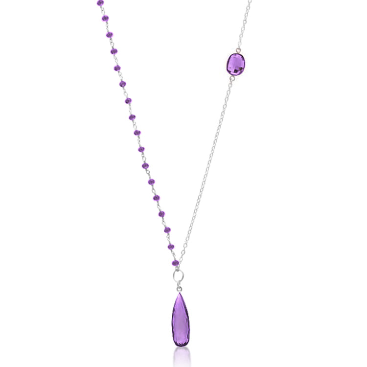 Asymmetrical Amethyst Necklace to Help Cope with Stress