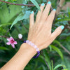 Rose Quartz and Amethyst Gemstone Bracelet for Gratitude Practice