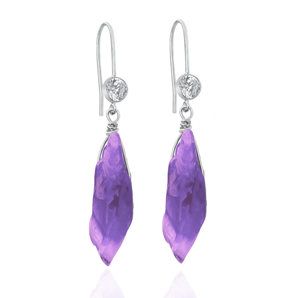 Rustic Amethyst Earrings to Help Reduce Stress and Emotional Stability ...