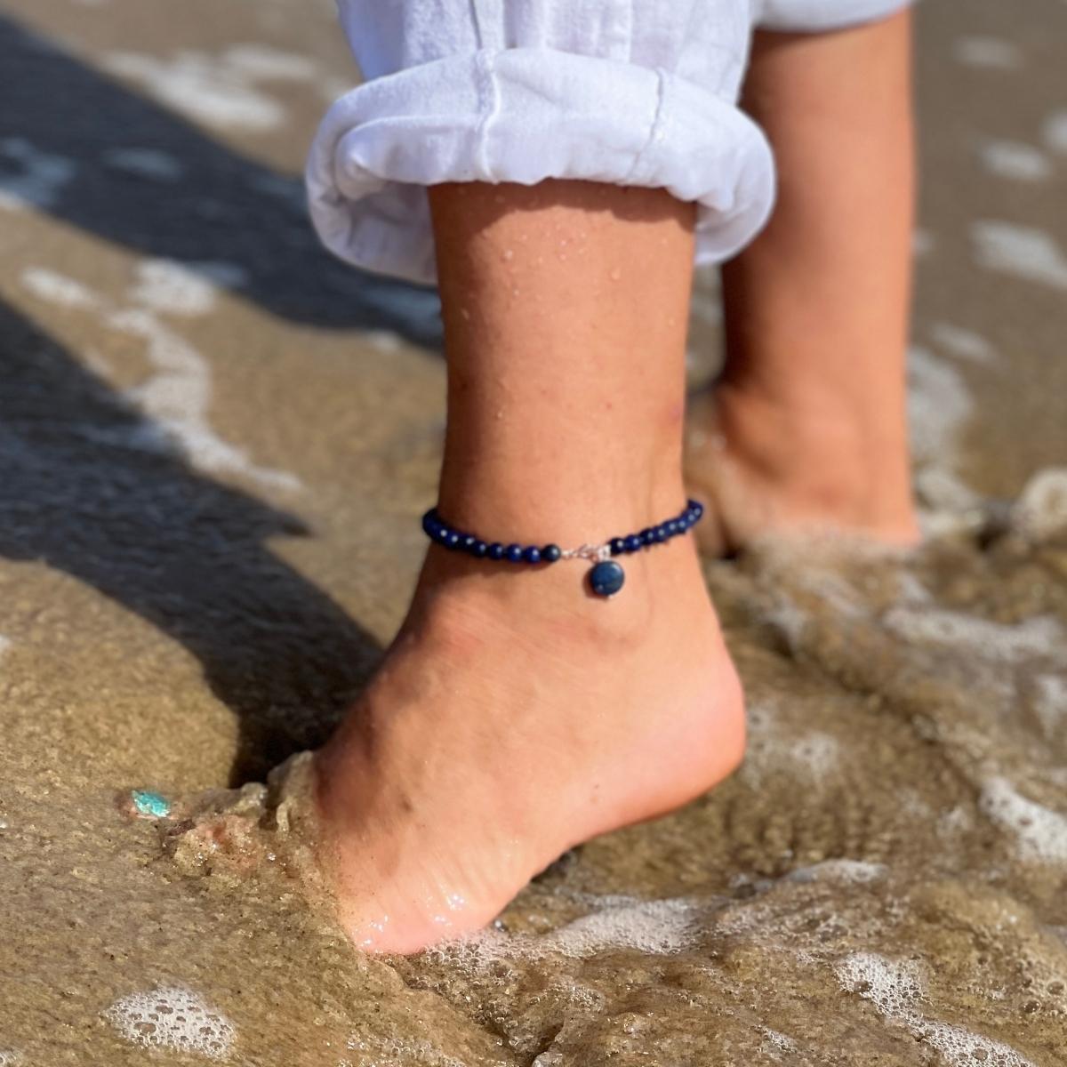 Divine Truth - Lapis Lazuli Anklet   Lapis Lazuli is a symbol of truth, as it brought you to see yourself for what you really are, and at the same time helps you to accept those parts of yourself that you may see as undesirable.