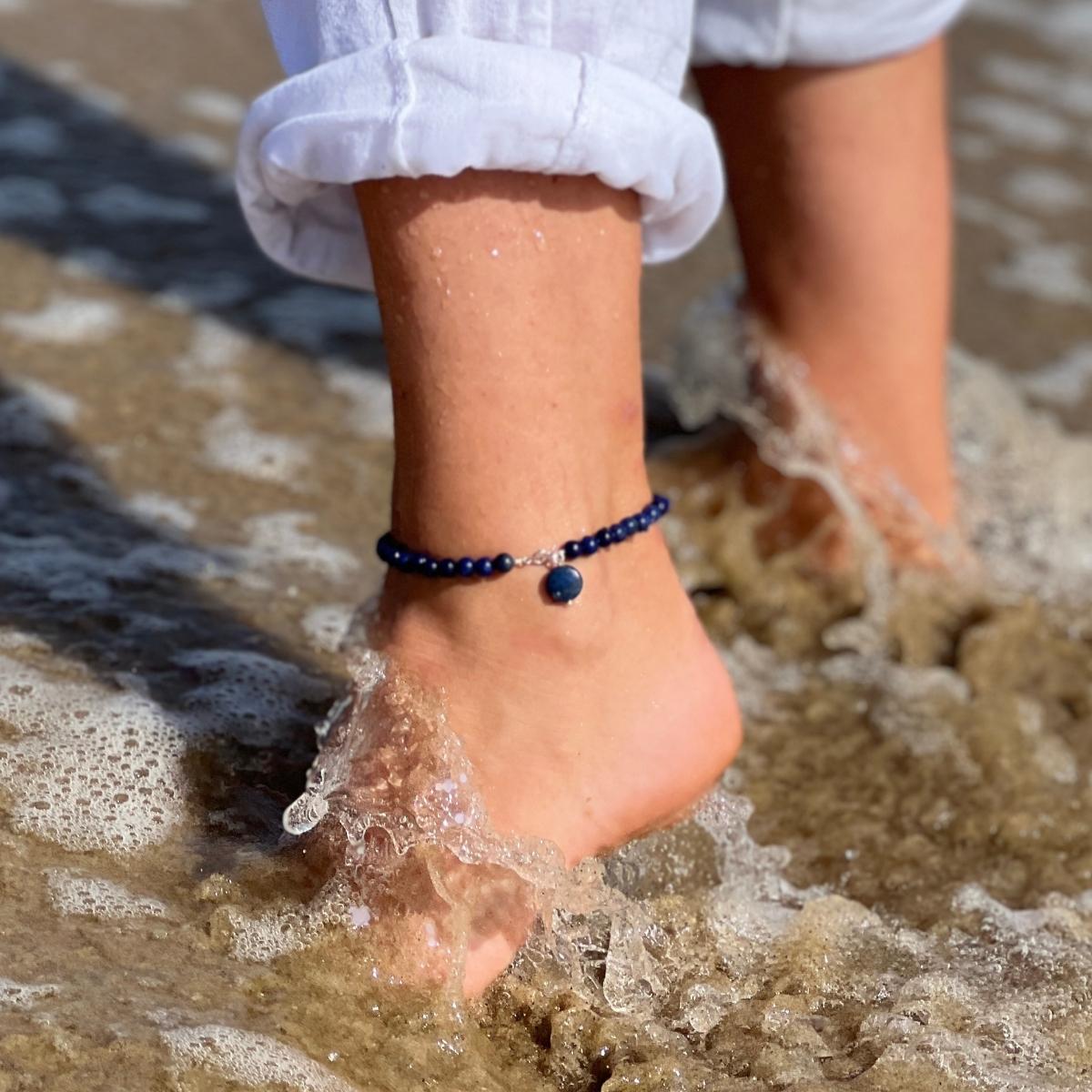 Lapis lazuli hot sale anklet