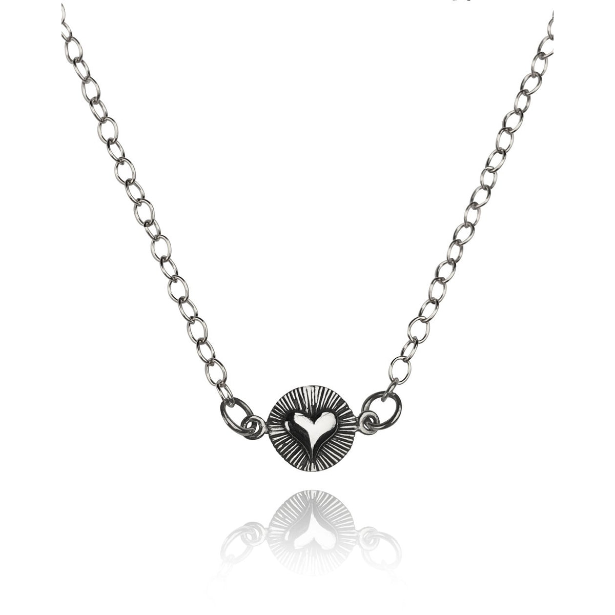Love You Forever Antiqued Sterling Silver Heart Necklace
