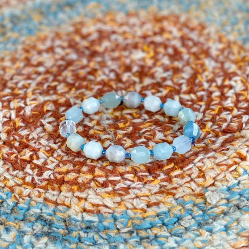 Gift Set for Ocean Lovers: Amazonite Necklace and Aquamarine Bracelet