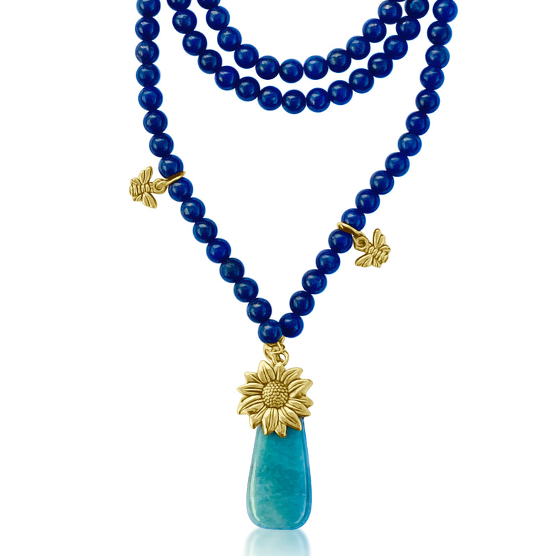 Bee Happy Lapis Lazuli Necklace to Open Your Mind to All Possibilities