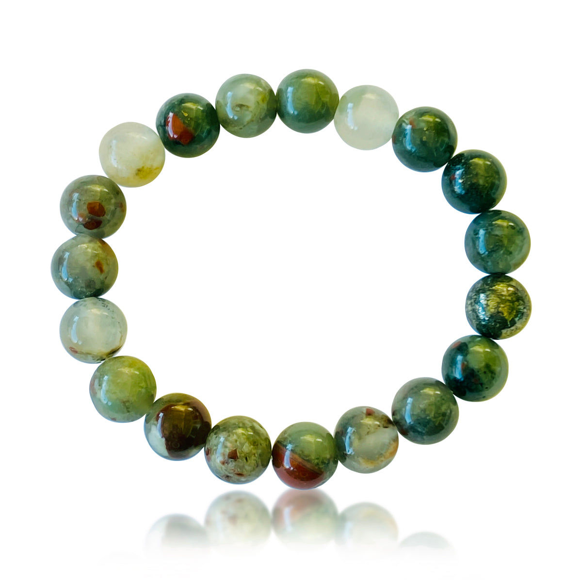Bloodstone Bracelet for Courage.  Bloodstone is a stone of courage and wisdom, noble sacrifice, and altruistic character. Bloodstone represents a courageous spirit.