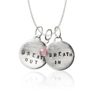 Breath In - Breath Out Necklace with Rose Quartz for Compassion and to Heal Your Heart