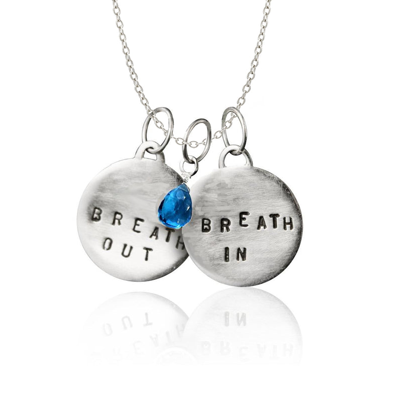 Breath In - Breath Out Necklace with Turquoise Blue Quartz for Energizing
