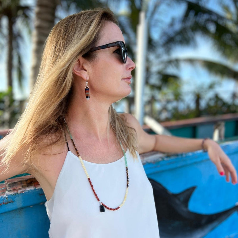 Get the Flowing Energy Chakra Necklace, Wrap Bracelet  and Earring Set with healing gemstones and feel the balance and harmony of your chakras. This beautiful jewelry set features gemstones for each chakra, promoting healing and positive energy. Order now and enjoy its benefits! 