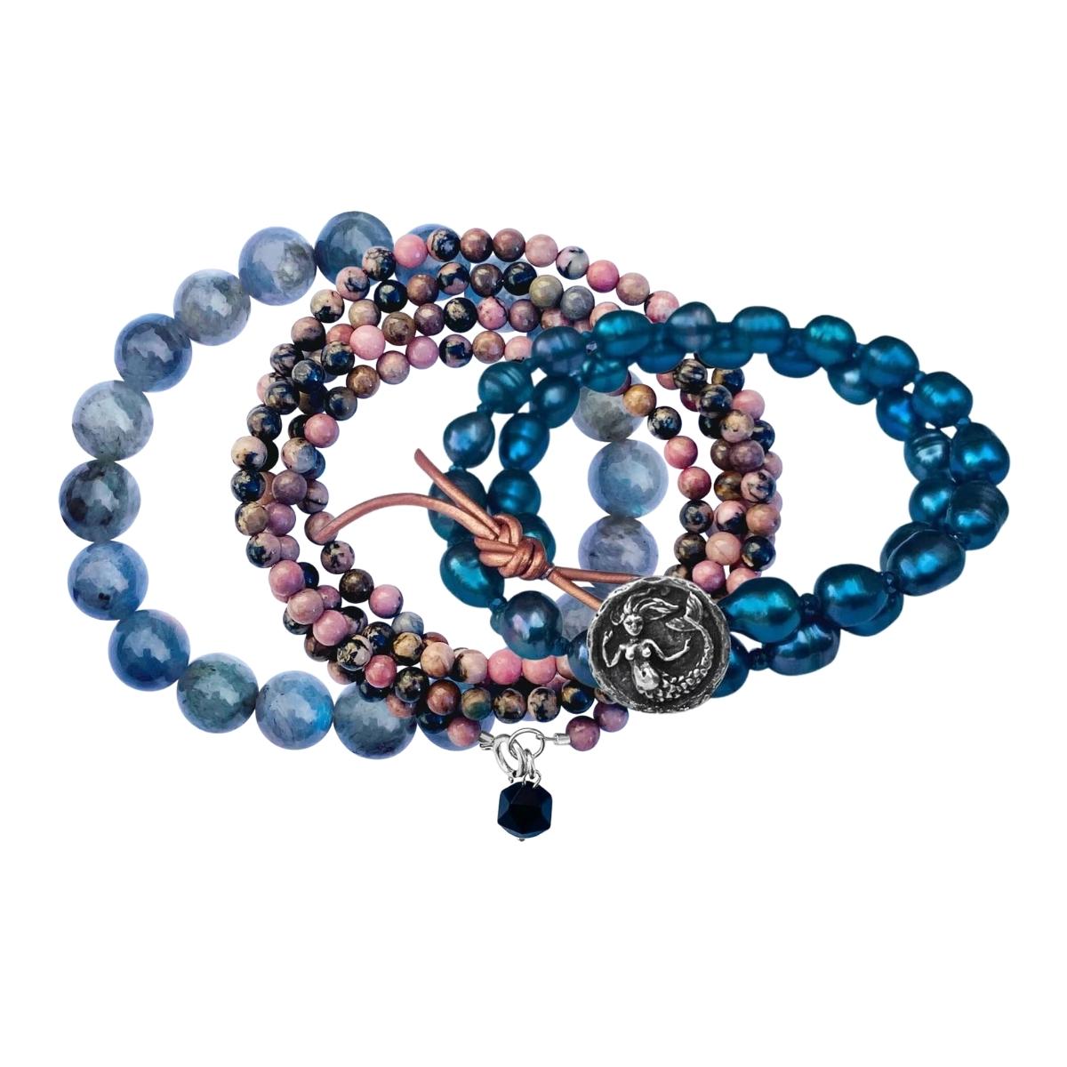 Wear the Cancer Zodiac Gemstone Bracelet Set to feel the Cancer energies!