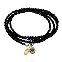 Positive Energy Yoga Wrap Bracelet with Ohm and Citrine Charms