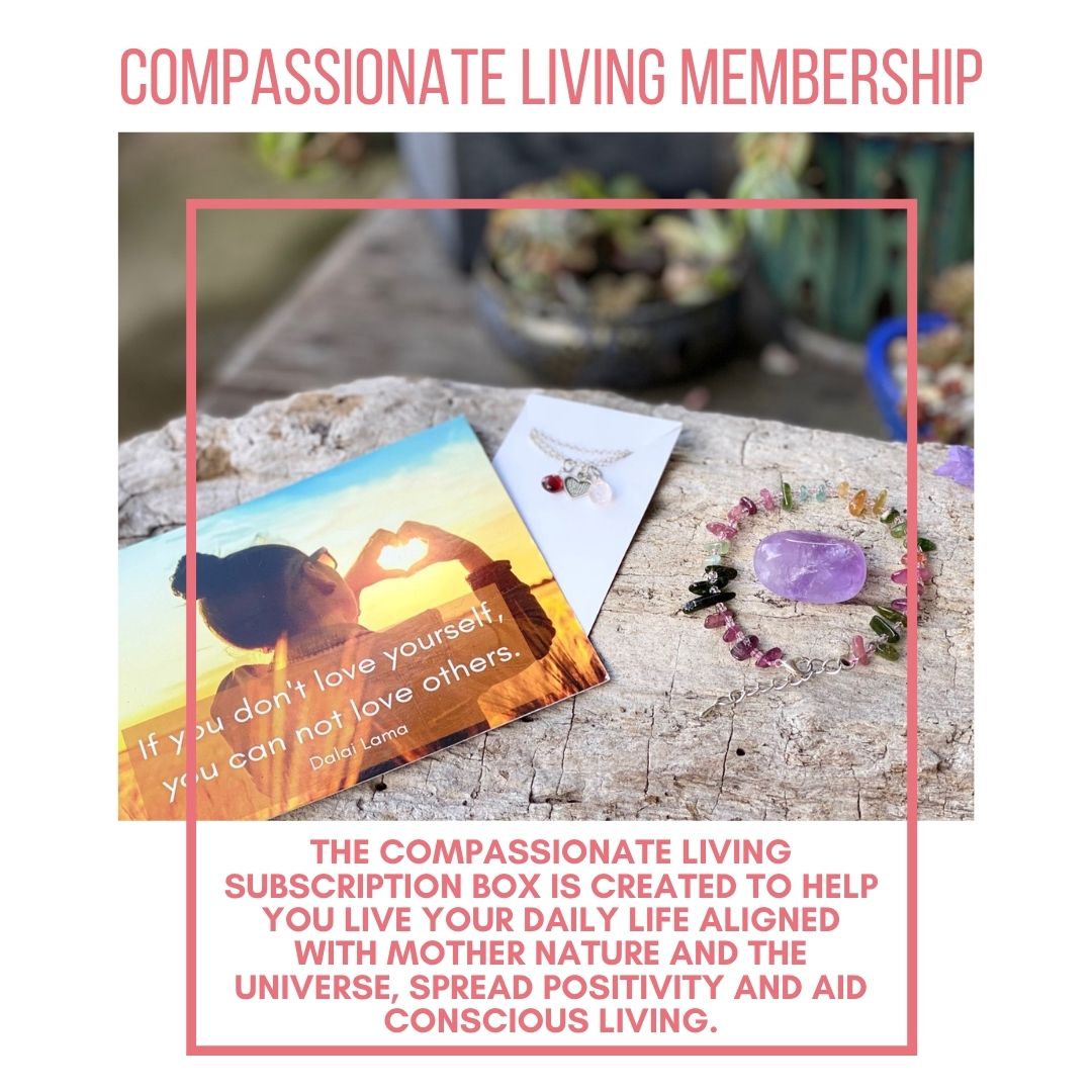 February 2021 Compassionate Living Box to help live your daily life aligned with Mother Nature and the Universe: We are practicing the art of Self-Love